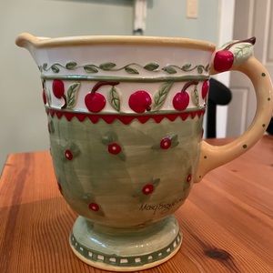 NWOT  VTG Mary Engelbreit Cherries Jubilee Pitcher